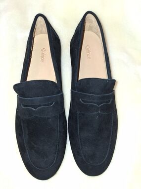Quince Women's Black Suede Loafers